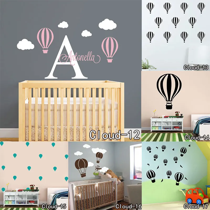 Съемный Виниловый фон с изображением неба облака воздушного шара для детской