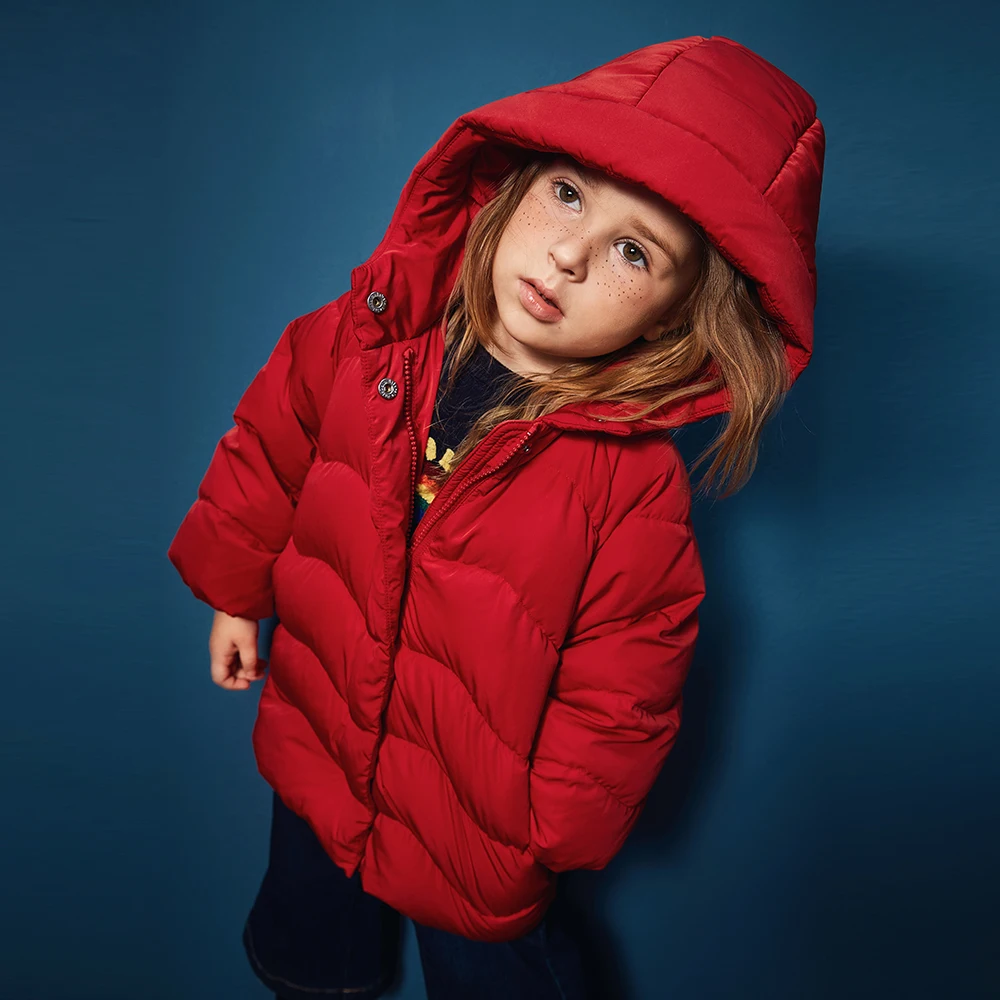 Balabala/Легкая Детская куртка пуховик для девочек детская зимняя Куртка с капюшоном
