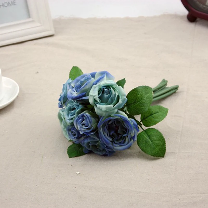 Большой букет цветов 9 шт. императорских роз Шелковый цветок искусственный для