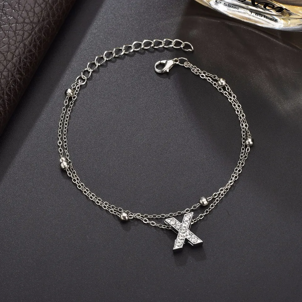 26 Браслеты с буквами для женщин очаровательные буквы начальные браслеты золотые