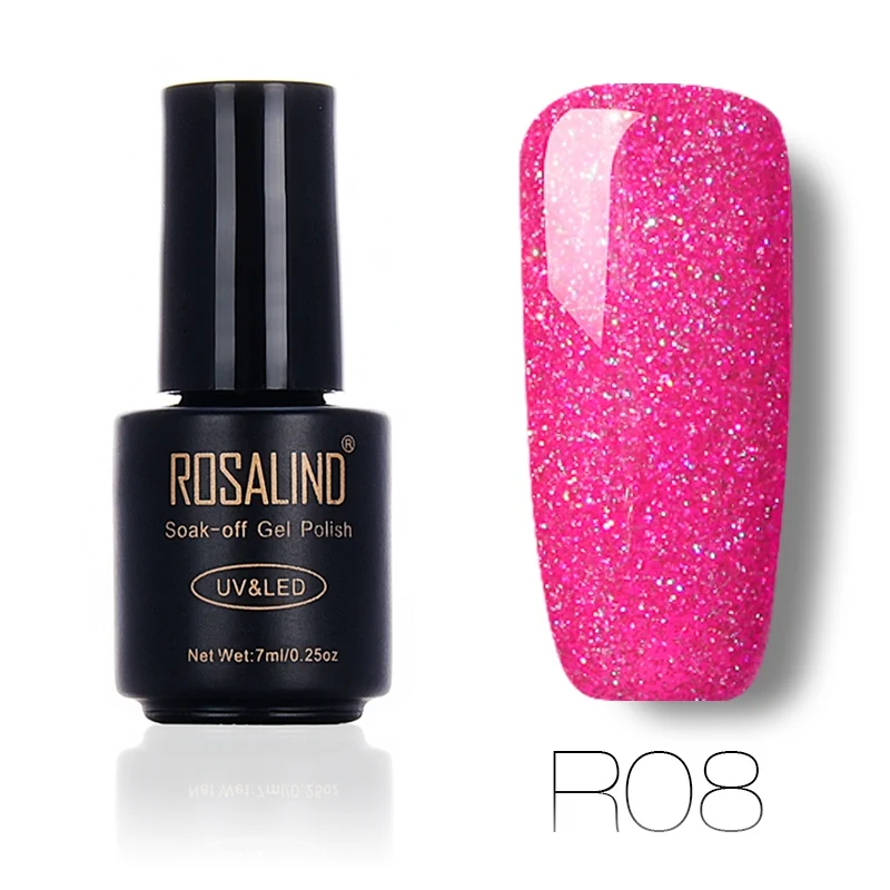 R08 ROSALIND лак для ногтей 7 мл Радужная серия Nagellak гелевый дизайн для ногтей замачиваемый гель Лаки Полупостоянный УФ светодиодный гель лак - Цвет: R08