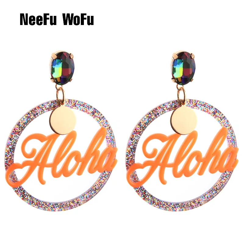 Длинные серьги NeeFu искусственная кожа большие для женщин фирменные из смолы