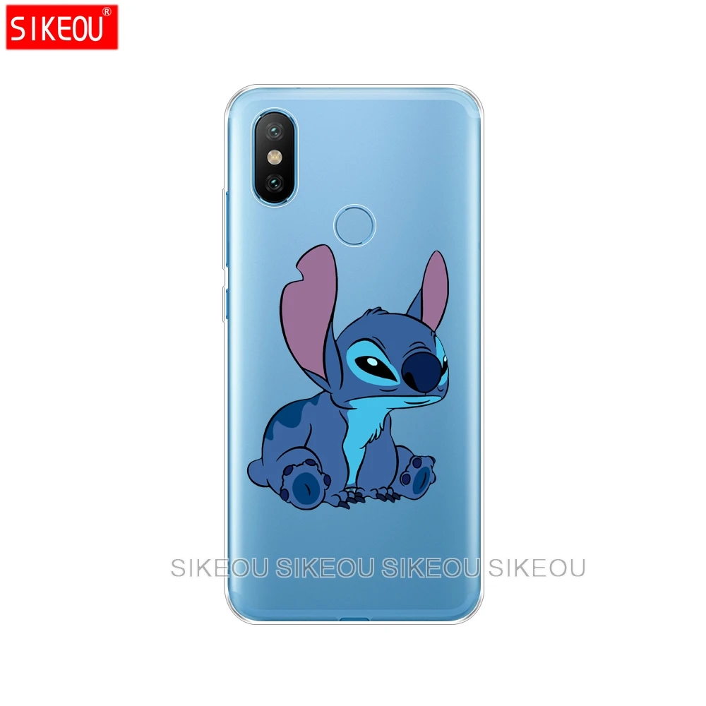 Silicone Cover Case For Xiaomi Mi 8 8SE A1 A2 5 5S 5X 6 Mi5 MI6 NOTE 3 MAX Mix 2 2S cute hollow out cartoon Lilo Stitch |