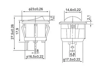 10 шт./лот KCD1 мини круглый лодка кулисный переключатель Черный 2 Pin SPST ВКЛ-ВЫКЛ переменного тока 6A 250 V/10A 125V миниатюрный кнопочный переключатель 20 мм Диаметр