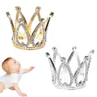Детская Корона реквизит для фотосъемки повязка на голову кольцо мини украшение новорожденный Золотой Серебряный Роскошный Мемориальный головной убор Детская шапка
