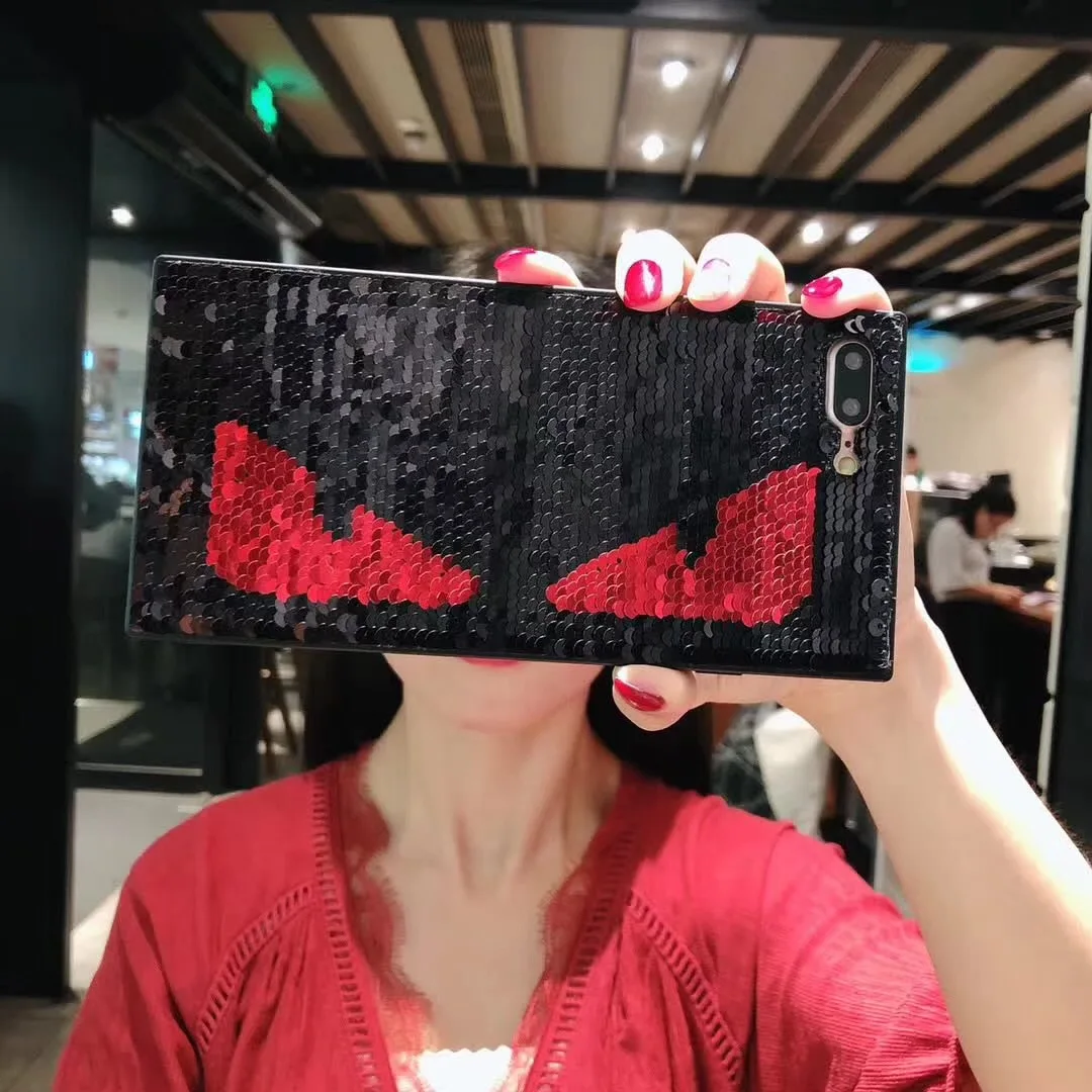 Black Роскошный Блестящий 3D чехол для телефона с блестками, чехол для iPhone 6 6s 7 8 X, меняющий цвет, блестящая задняя крышка для iPhone XR XS Max - Цвет: Black