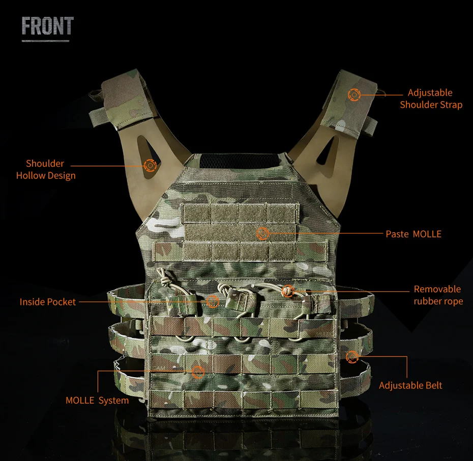 Тактические CQB открытый жилет Для мужчин Cordura защиты спортивные жилеты Антисейсмические камуфляж армии поклонников оборудовать Для мужчин t