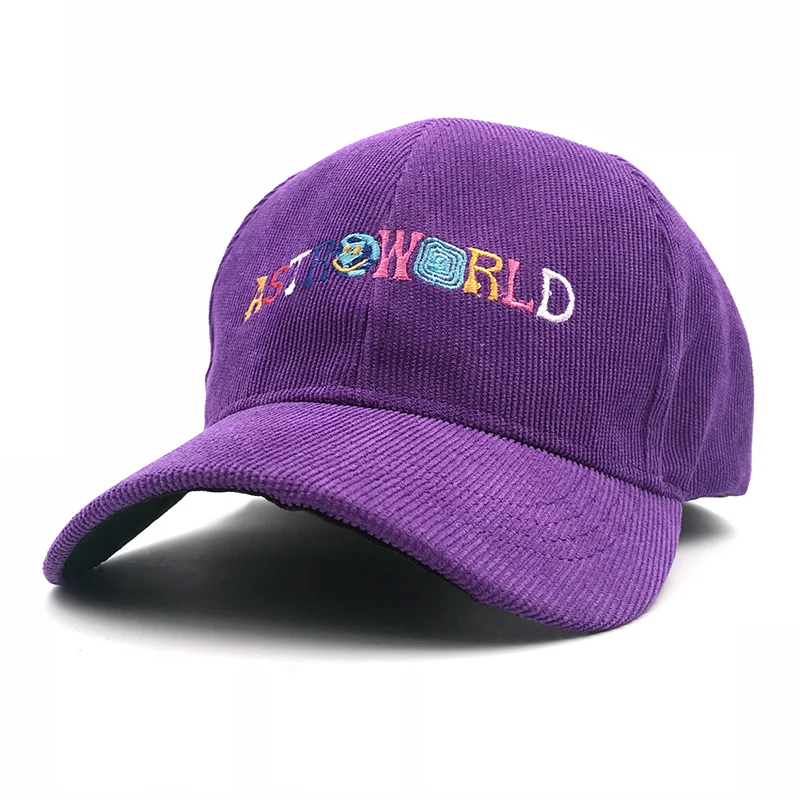 Папа шляпа Трэвиса Скотта Astroworld бейсбольная кепка Вельветовая Snapback Кепка ASTROWORLD для мужчин и женщин хип-хоп кепка Garros Snapback - Цвет: Фиолетовый