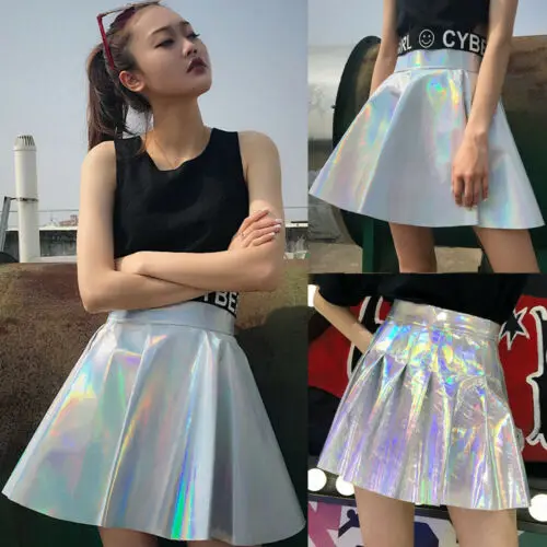 2019 модное женское Короткое платье из искусственной кожи с высокой талией мини