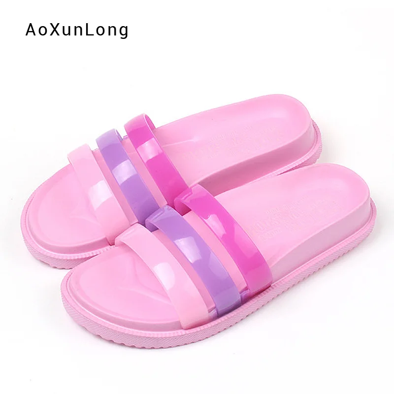 

Summer Korean Cute Women's Slippers Home Indoor Bathroom Sandals Women Candy Color EVA Soft Wearable Flat Anti-slip Slippers