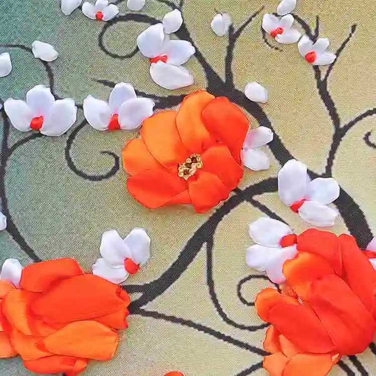 3D DIY Набор для вышивки крестом Рукоделие Алмазная атласная лента вышивка картина