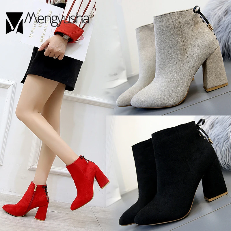 Брендовая Дизайнерская обувь со шнуровкой сзади Бабочка-узел botas женская на меху