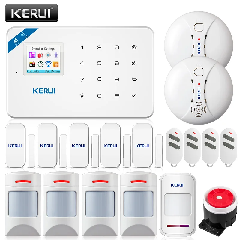 KERUI W18 Wi Fi GSM IOS/Android APP контроль сигнализация набор ЖК SMS Беспроводная система