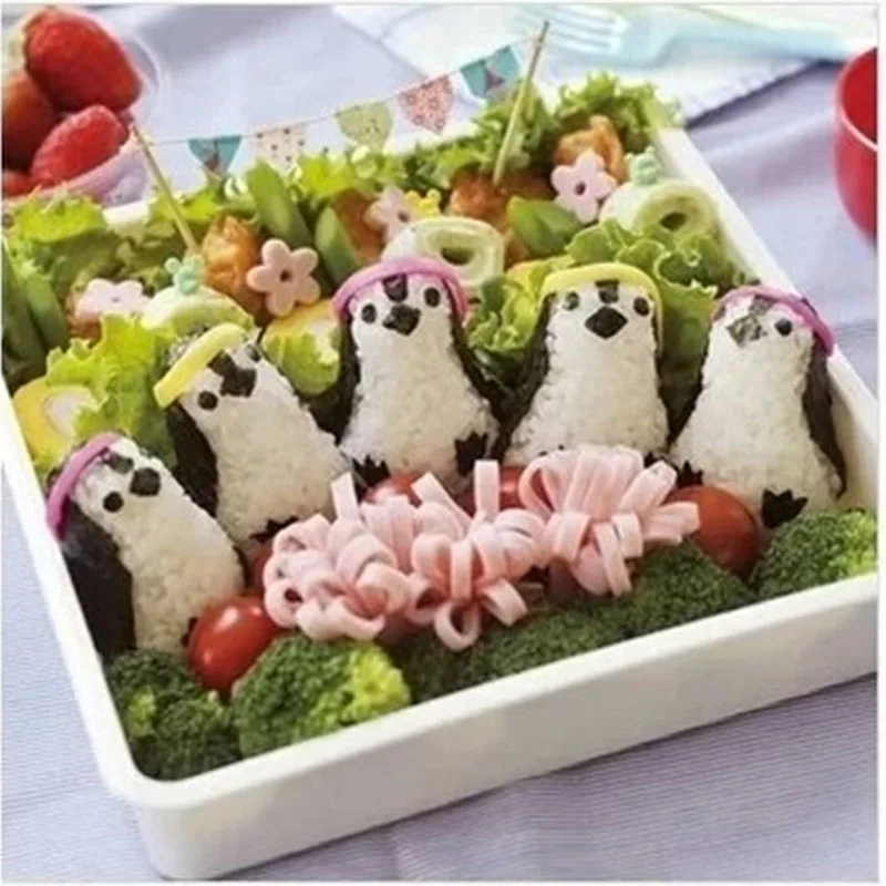 Пингвин Рис Ролл Костюмы Формы Kimbap Суши Нори Удар Pad DIY Пластиковые Рисовый Шарик