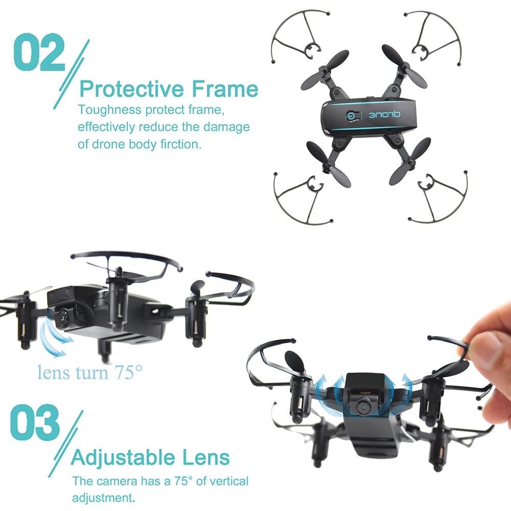 Linxtech IN1601 720P Wifi FPV милый селфи мини-Дрон с камерой вертолет удержание высоты RC Дрон