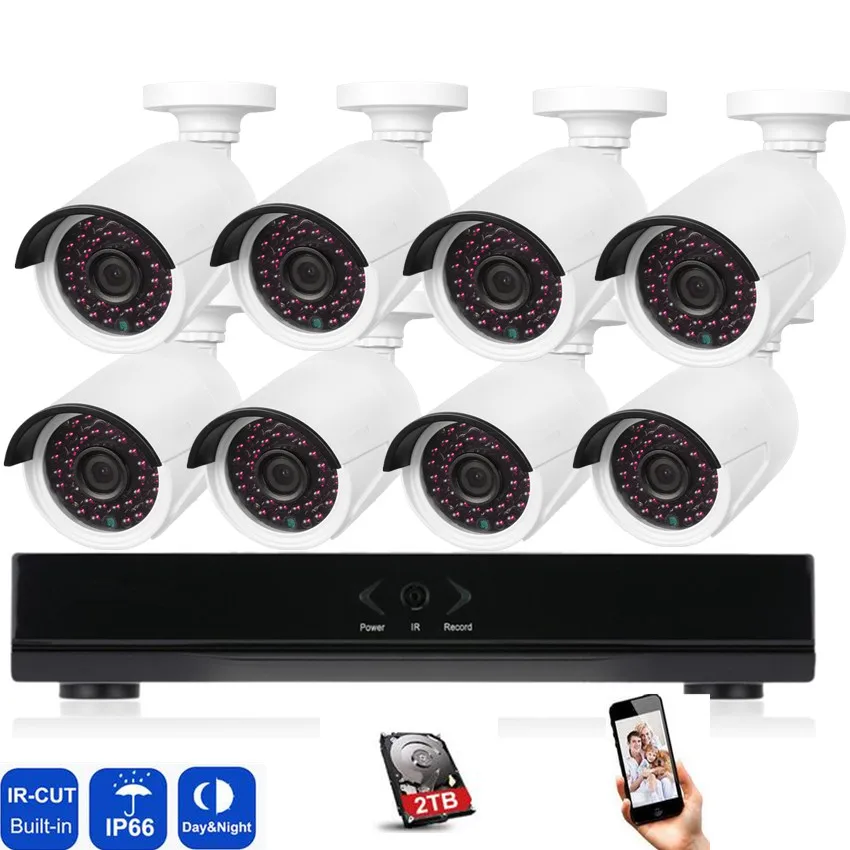

Система видеонаблюдения, 8 каналов, 720P, POE, NVR, 1.0MP