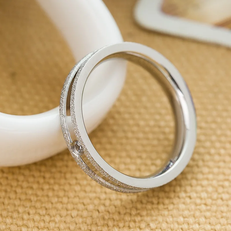 Женское кольцо из нержавеющей стали сверкающее высокого качества для свадебной