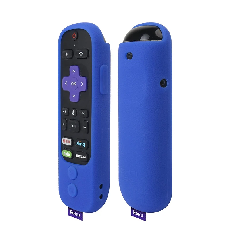 Для Roku ультра пульт дистанционного управления чехол SIKAI силиконовый защитный чехол Кнопка питания противоударный Противоскользящий анти-Потеря с ремешком на руку - Цвет: blue only cover