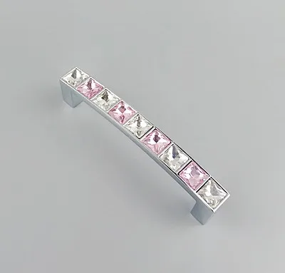 Pink 96mm Супер блестящие хрустальные алмазные ручки мебель раздвижные двери выдвижной ящик шкаф кухонные шкафы шкаф комод ручки - Цвет: Pink 96mm