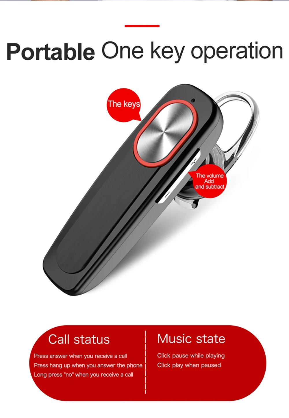 Беспроводная bluetooth-гарнитура, долгий режим ожидания, с микрофоном, громкая связь, беспроводные bluetooth-наушники, наушники с цветными Ушными крючками для телефона