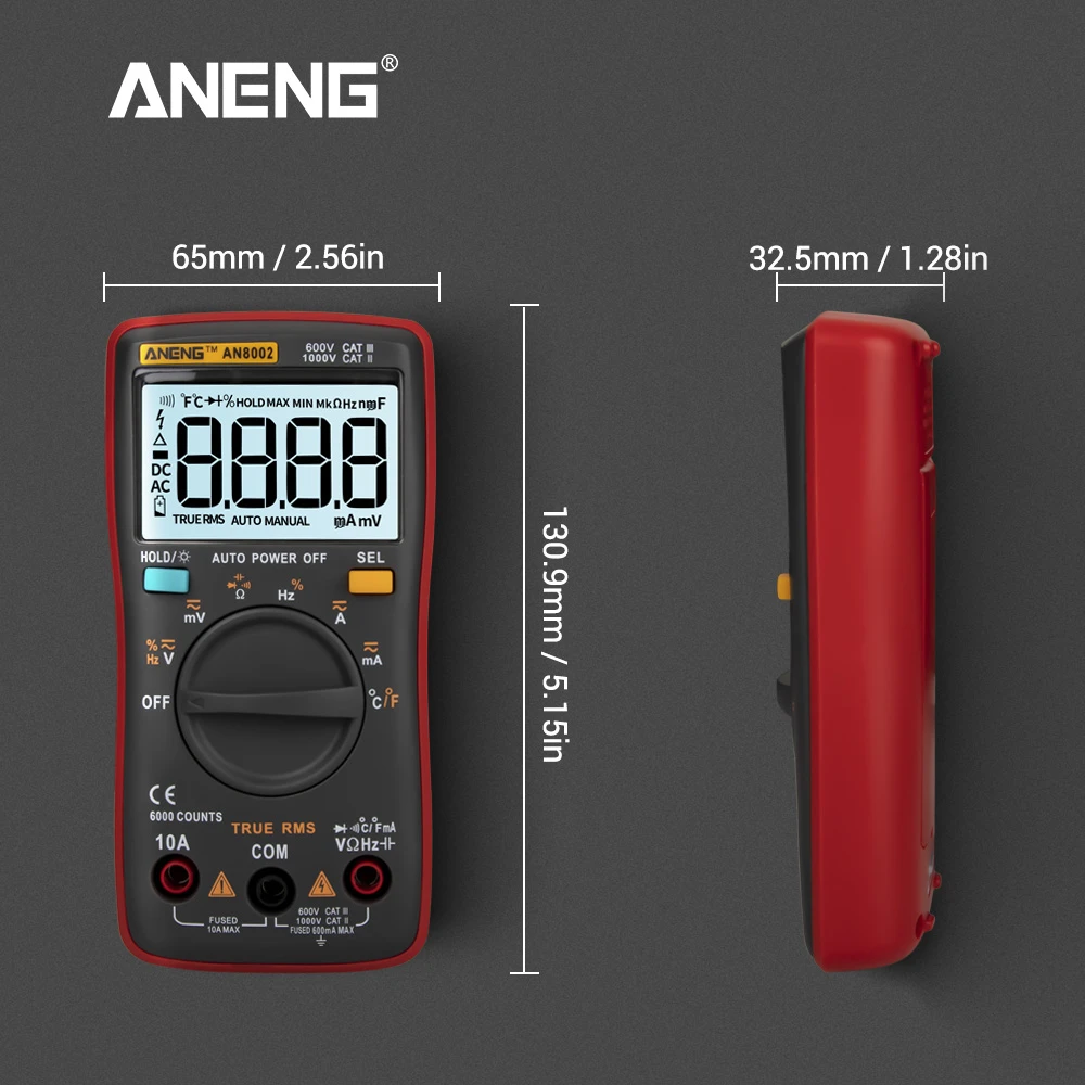 ANENG AN8002 Цифровой мультиметр 6000 отсчетов ZT102 многометровый Транзистор тестер Профессиональный voltimetro amperimetro цифровой AC/DC