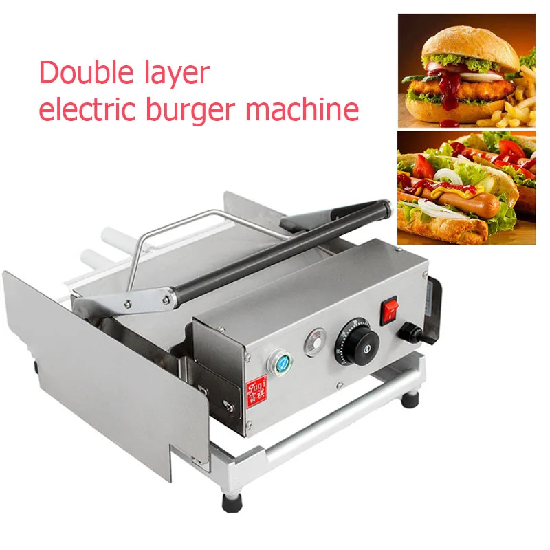 800 Вт двухслойная бургерная Коммерческая Кондитерская печь антипригарная