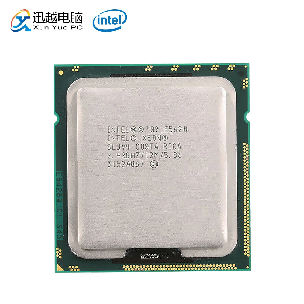 Intel Xeon E5620 настольный процессор четырехъядерный 2 40 ГГц L3 кэш 12 МБ 5 86 GT/s QPI LGA 1366 SLBV4