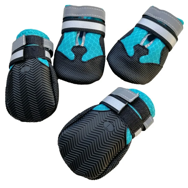 4 шт. Обувь для собак уличная спортивная защита светоотражающие ботиночки щенков