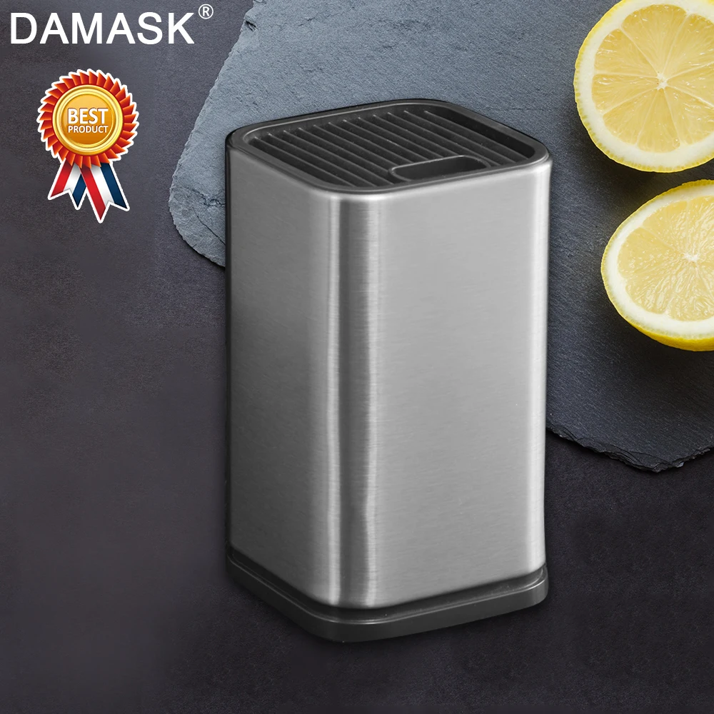 Дамасский кухонный блок для ножей из нержавеющей стали подставка