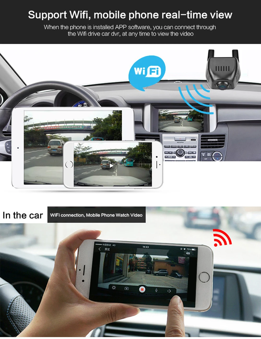2018 Новейший автомобильный мини видеорегистратор с Wi Fi автомобильная камера Full HD