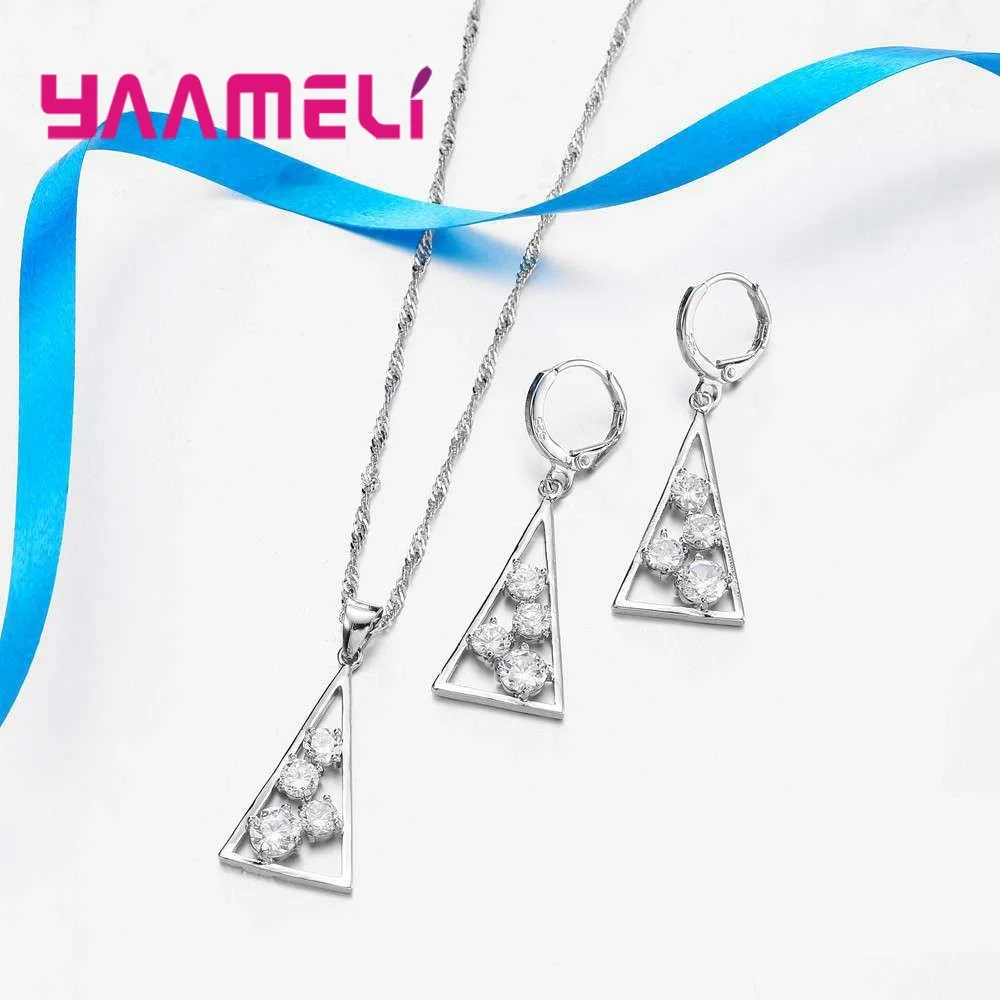Женский ювелирный комплект из серебра 925 пробы с австрийскими кристаллами|jewelry sets