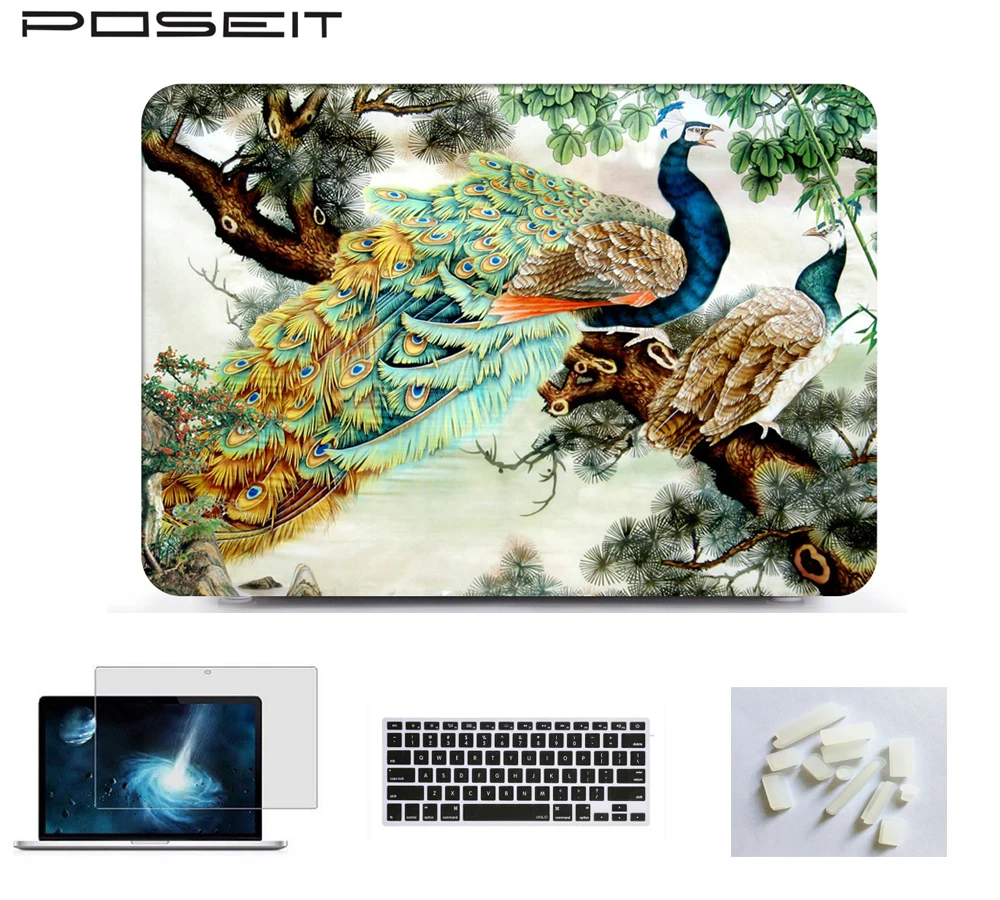 Матовый Жесткий чехол + для клавиатуры защита экрана пылезащитные заглушки MacBook