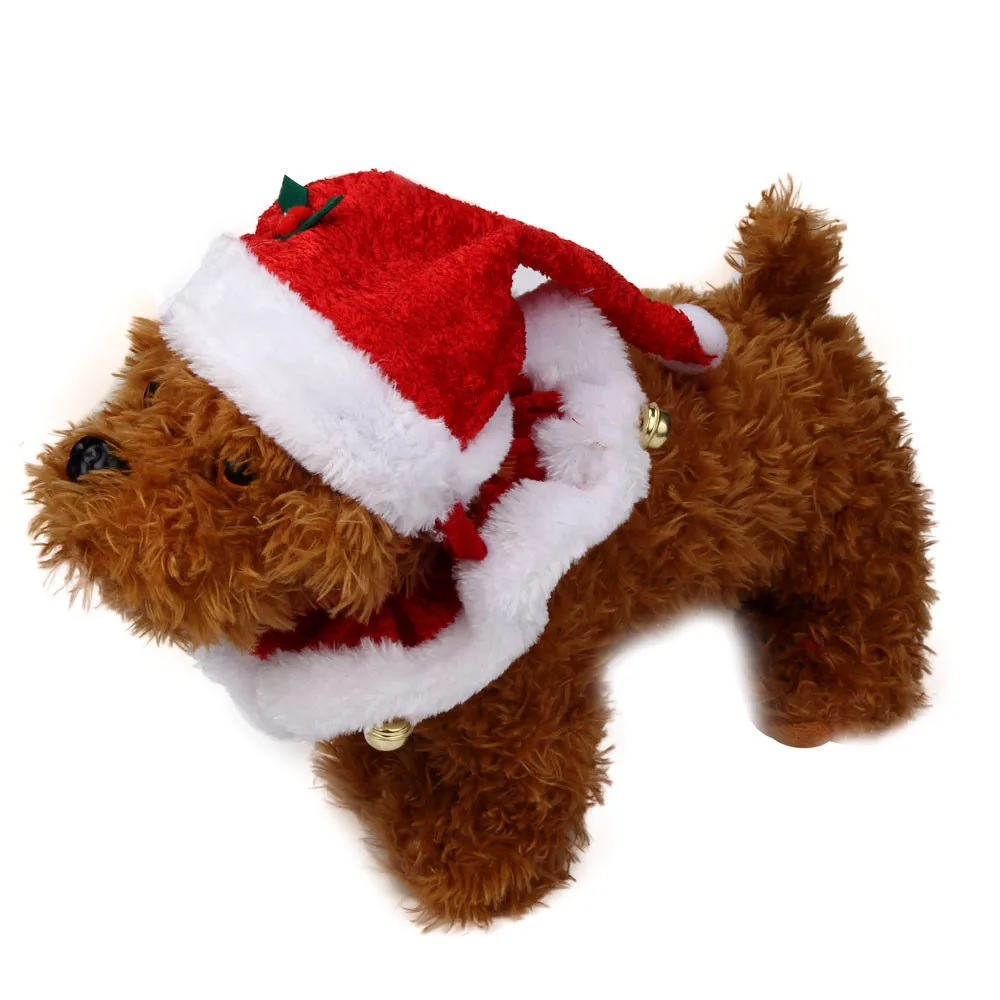 Комплект из 2 предметов Рождественская шапка и ошейник с колокольчиками для