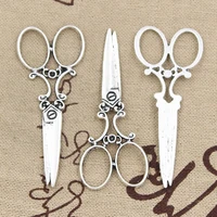 5pcs charms sewing scissors 61x25mm antique making pendant fitvintage tibetan bronze silver colordiy handmade jewelry