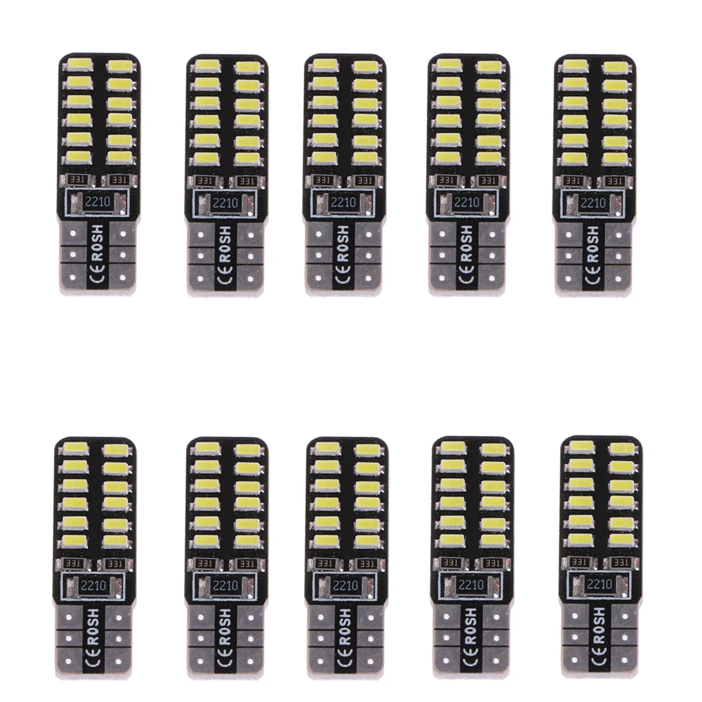 10 шт. T10 LED Canbus W5W 168 194 Автомобильная лампа 24 3014SMD сигнальная указатель поворота