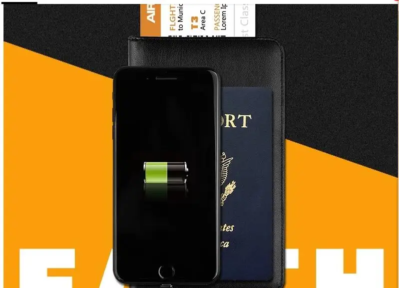 Смарт-кошелек для телефона USB для зарядки кошелек паспорт посылка адаптация для Ipone и Android 8000 мАч кошелек powerbank