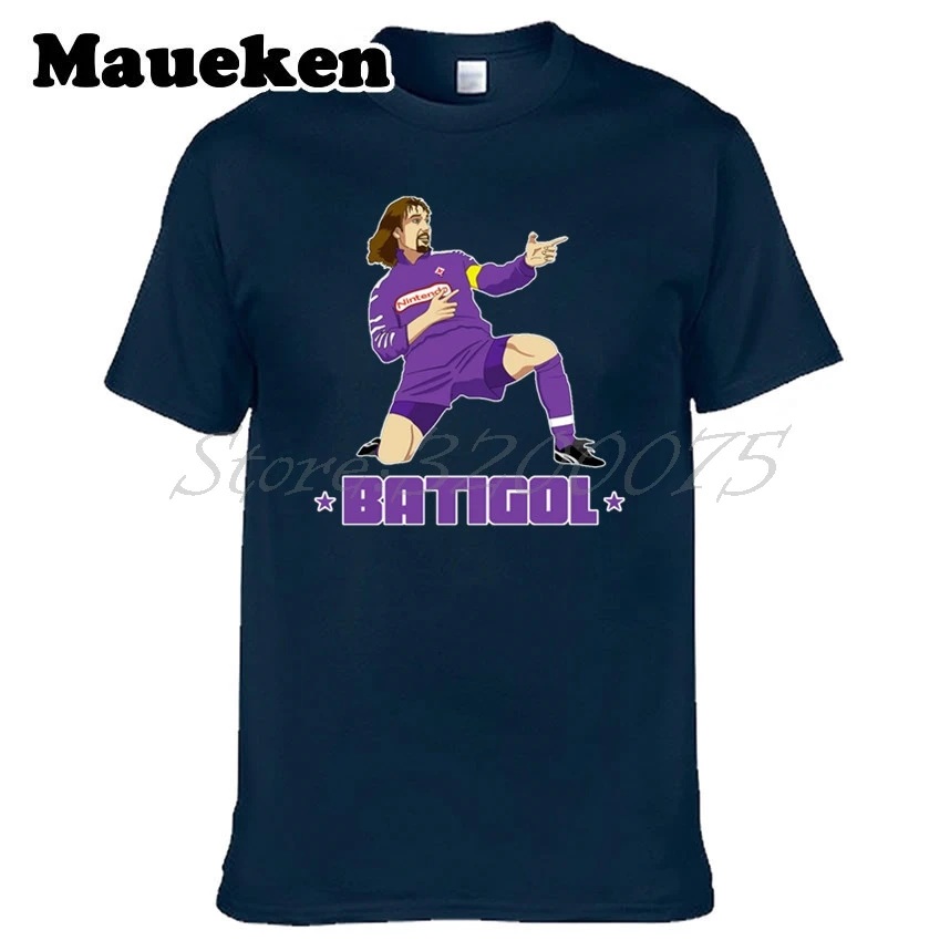 Мужская футболка с круглым вырезом Gabriel Omar Batistuta 9 Fiorentina Legend Captain BATIGAL W17072202|t shirt men|t