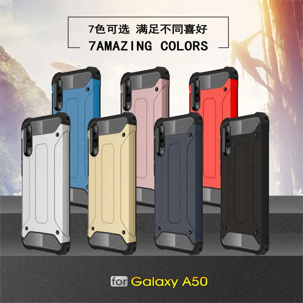 

HATOLY For Coque Samsung Galaxy A50 Case Heavy Armor Slim Hard Rubber Tough Cover Silicon Phone Case On the for Samsung A50 A505