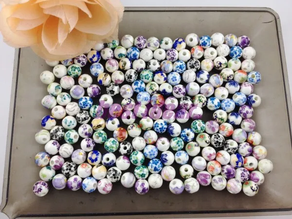 Бесплатная доставка 8 мм 200 шт./лот керамические бусины прямые довольно случайный