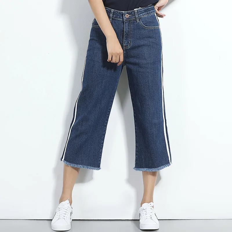 LEIJIJEANS Новое поступление весенние размера плюс в полоску по бокам с кисточками
