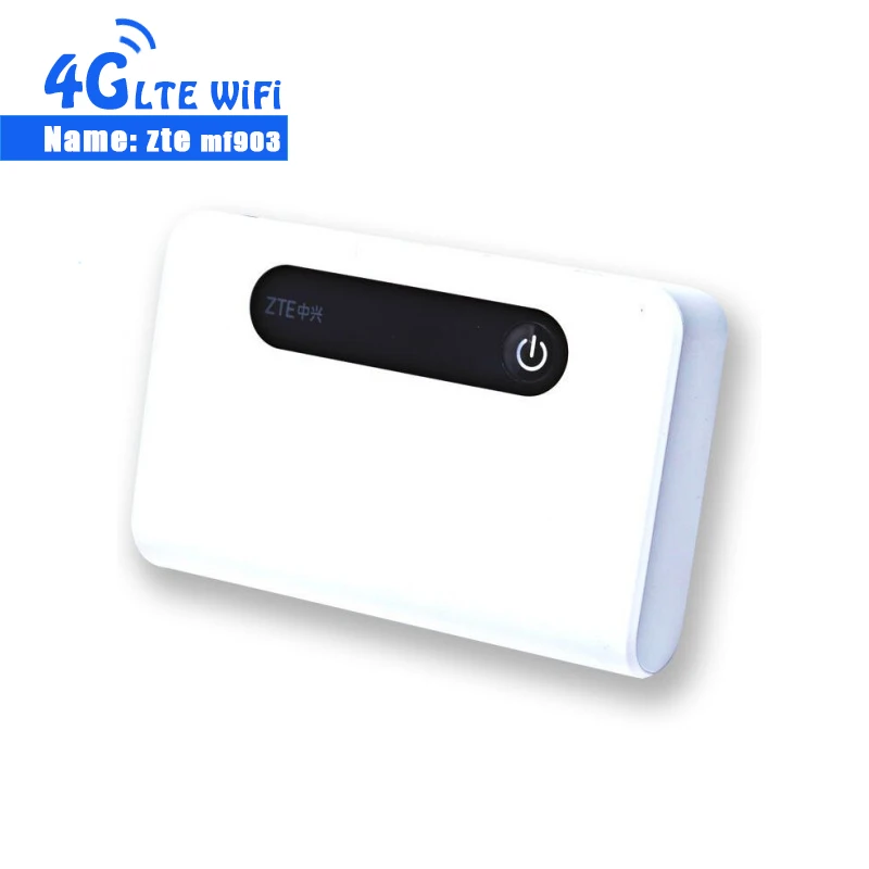 Разблокированный Карманный Wi Fi роутер ZTE MF903 4G LTE с внешним аккумулятором 5200 мАч и