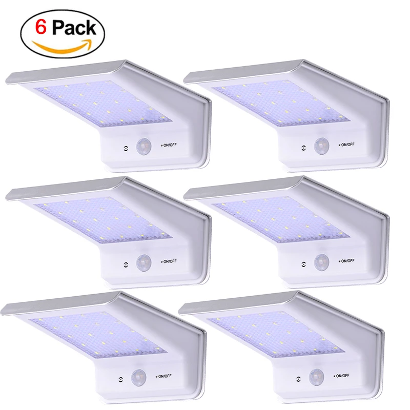 6 Pieces 20 Led солнечный светильник PIR датчик движения Открытый IP65 Водонепроницаемый Путь солнечной энергии лампа для сада уличный светильник s современный фонарь - Испускаемый цвет: 6 Pieces