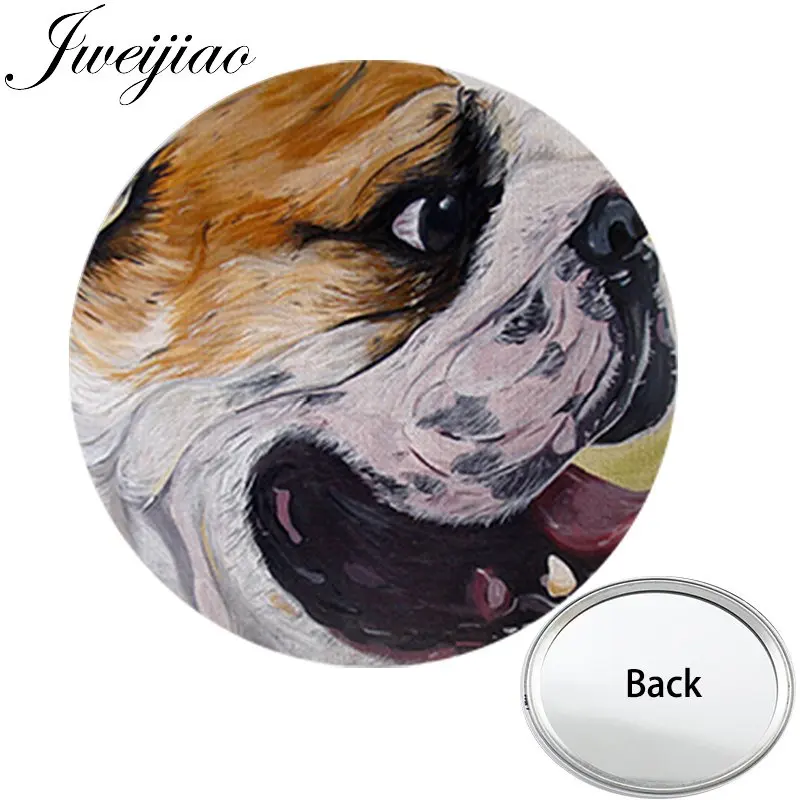 JWEIJIAO Love Pet Мопсы с одной стороны плоские мини Карманное зеркальце компактное портативное косметическое зеркало ручной дорожный кошелек - Цвет: A131