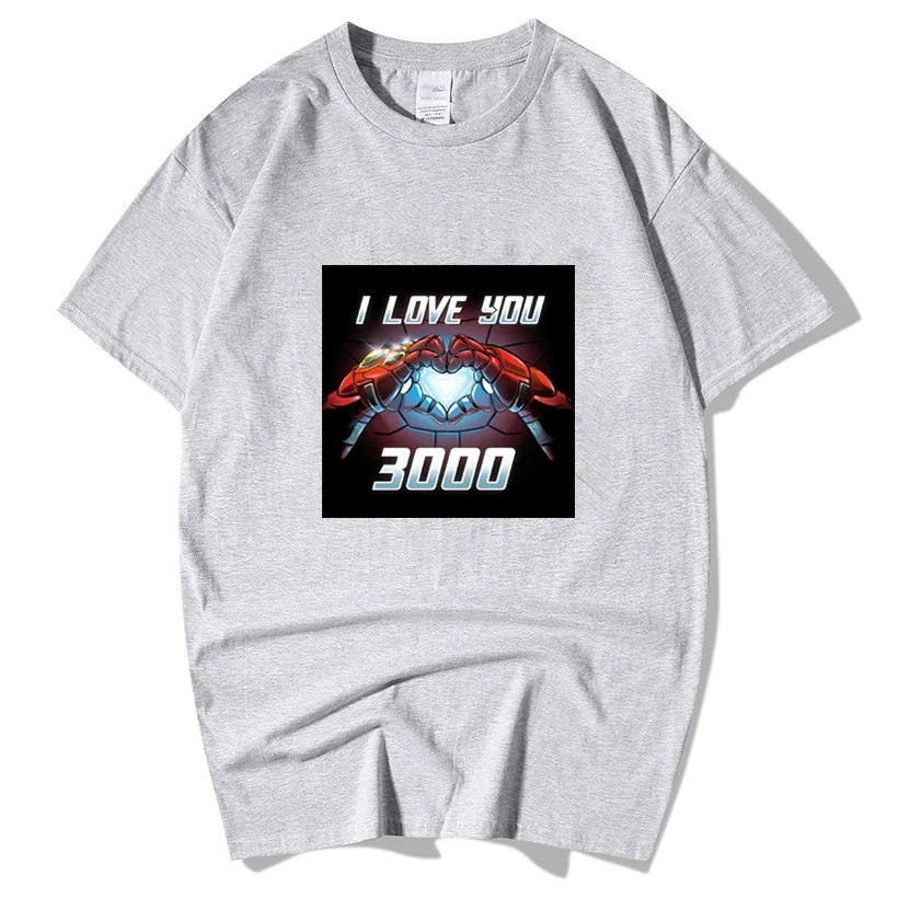 Marvel Movie Avengers 4 Endgame Iron Man Tony Stark I Love You 3000 Times Cotton T Shirt Мужская одежда