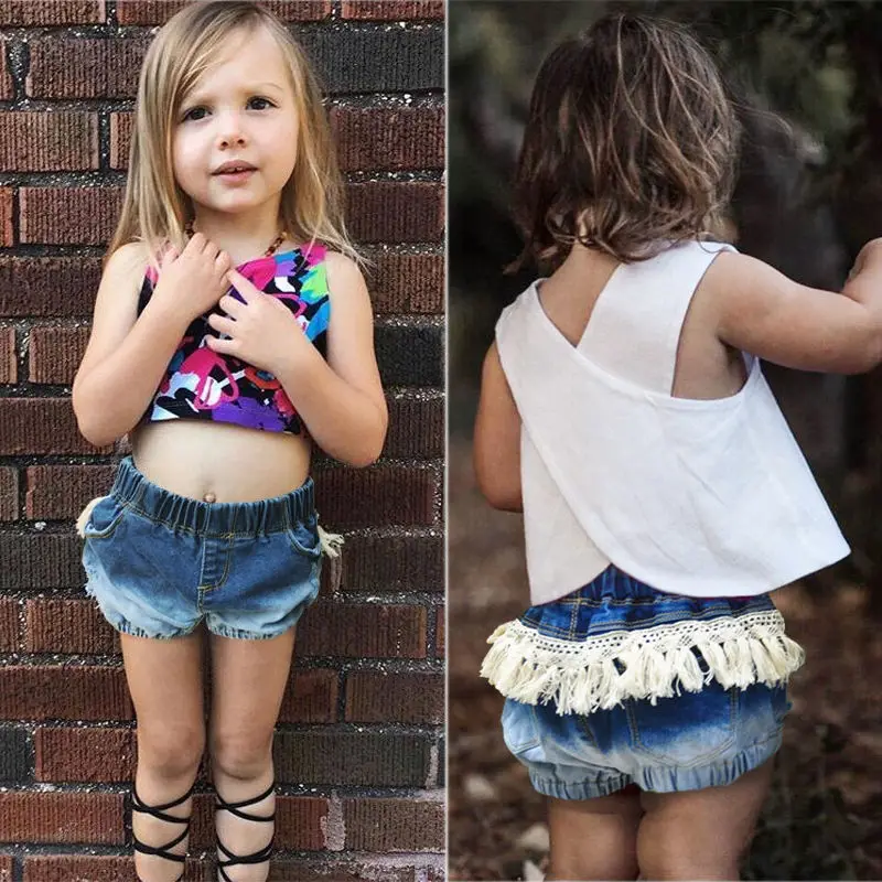 Одежда для маленьких мальчиков и девочек джинсовые шорты с высокой талией
