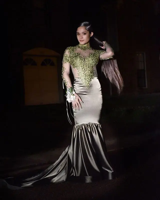 Vestidos de gala элегантное платье Русалка с длинным рукавом для выпускного вечера 2019