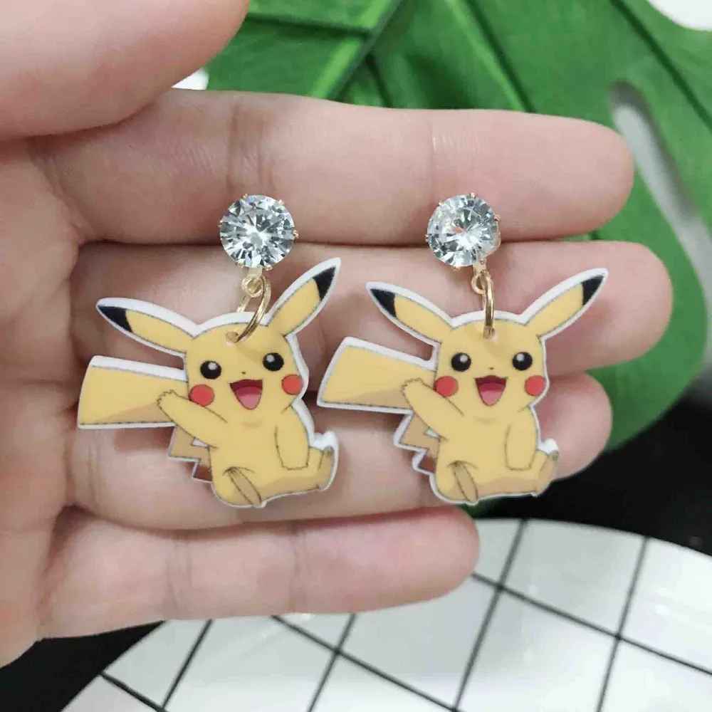 Женские серьги Pokemon Pikachu Charmander японские креативные акриловые висячие в