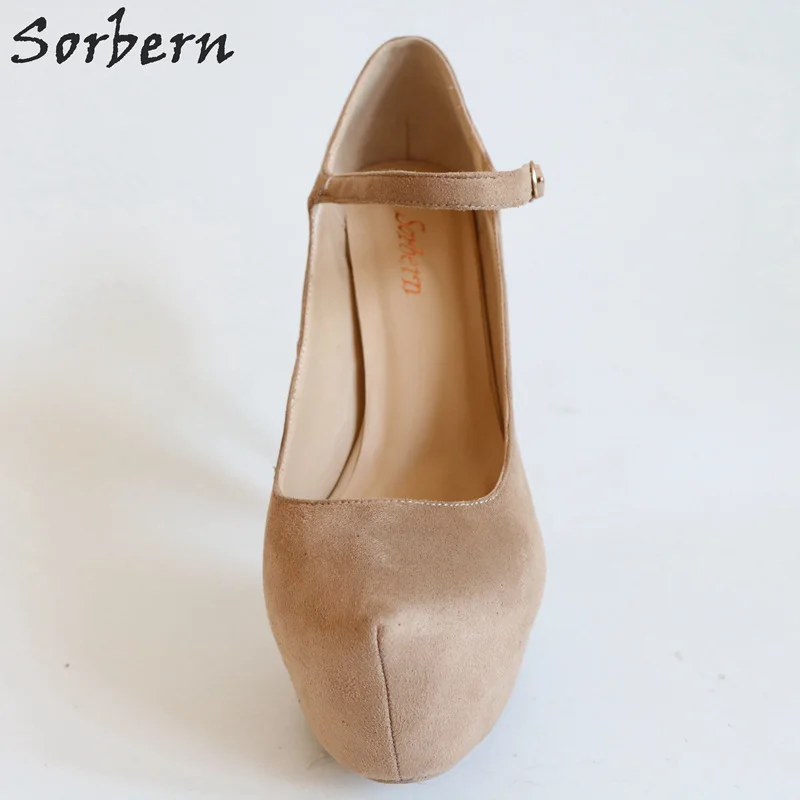 Sorbern/модные женские туфли-лодочки mary janes на высоком каблуке, обувь на платформе, вечерняя Обувь, осенняя женская обувь, большие размеры, телесный каблук