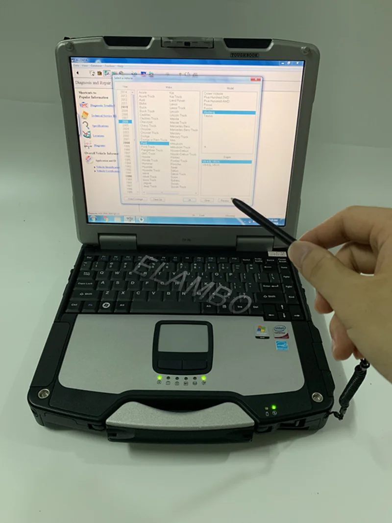 CF30 Alldata 10,53 и Mitchell авто ремонт программного обеспечения 2 в 1 ТБ hdd установлен на toughbook CF30 ноутбук 4G ram готов к использованию