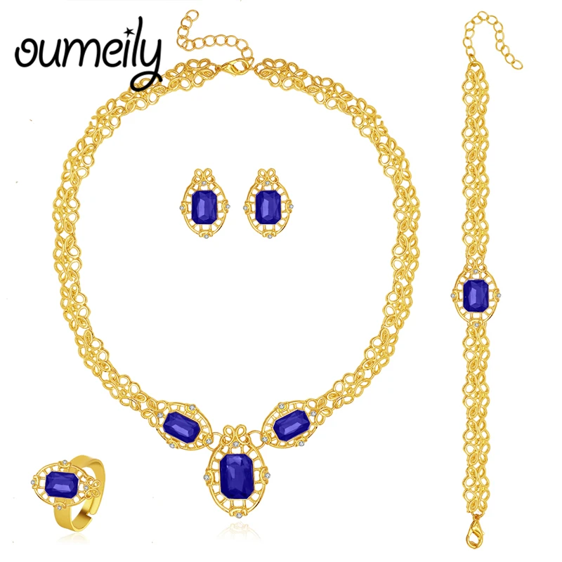 Африканский комплект ювелирных изделий Дубай золото серебро цвет женский